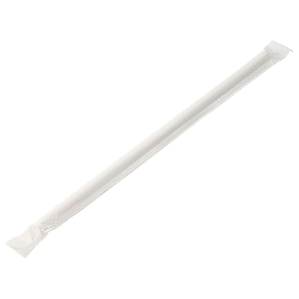 Paper Wrapped White Straw 8" (20cm) - BESPOKE77