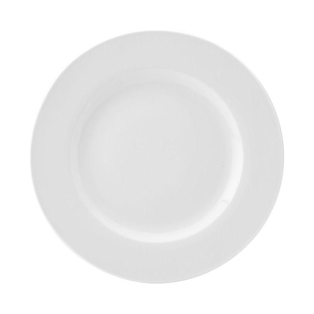 Pure White Porcelain Wide Rim Plates – Bespoke 77