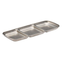 Artemis Vintage Stainless Steel Triple Dip Tray 9x3.5" (22.5x9cm) - BESPOKE77